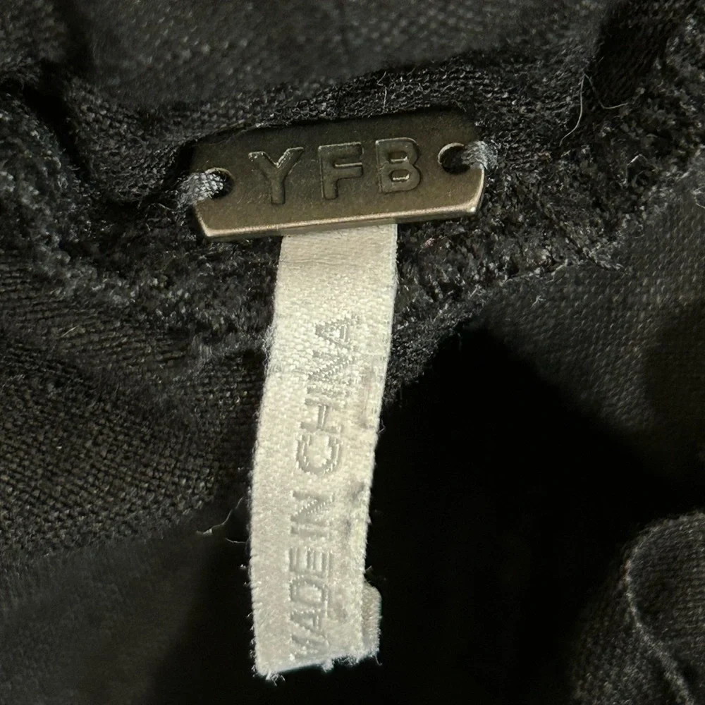 YFB‎ Young Fabulous & Broke Black Linen Blend Drawstring Frayed Shorts Large